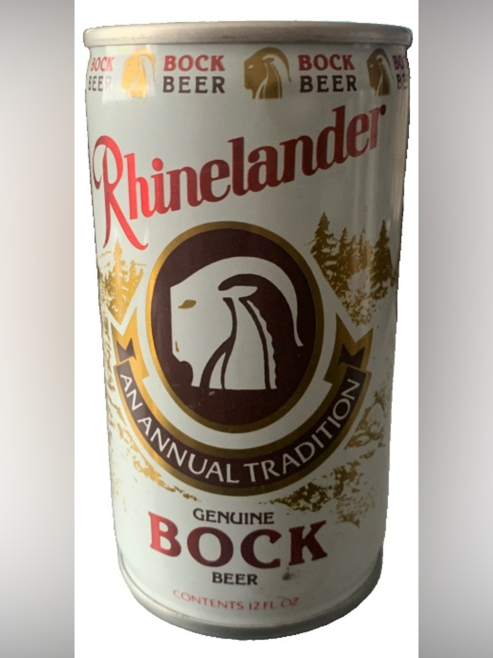 Vintage Beer Can Rhinelander Genuine Bock An Annual Tradition Pull Tab Empty